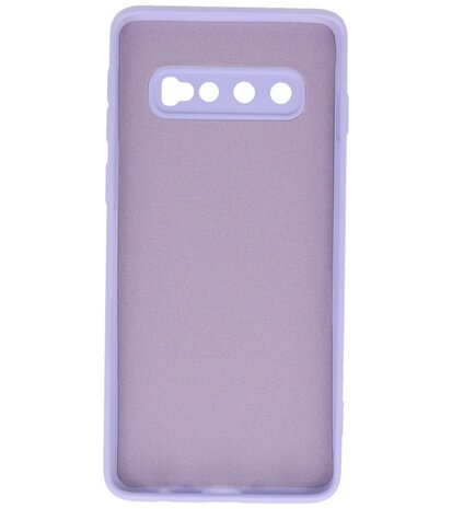 2.0mm Dikke Fashion Telefoonhoesje - Siliconen Hoesje voor Samsung Galaxy S10 - Paars