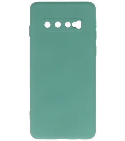 2.0mm Dikke Fashion Telefoonhoesje - Siliconen Hoesje voor Samsung Galaxy S10 - Donker Groen
