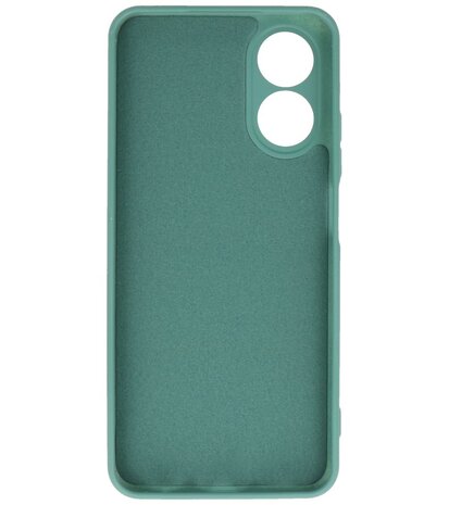 2.0mm Dikke Fashion Telefoonhoesje - Siliconen Hoesje voor Oppo A17 - Donker Groen