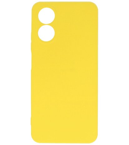 2.0mm Dikke Fashion Telefoonhoesje - Siliconen Hoesje voor Oppo A17 - Geel