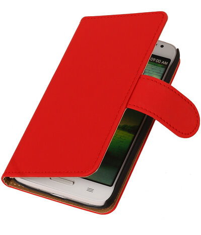 HTC One M9 Effen Booktype Wallet Hoesje Rood