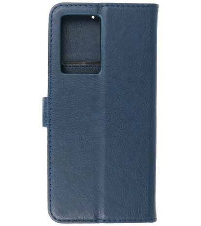 Oppo A57s - A77s - A77 4G Hoesje Book Case Portemonnee Telefoonhoesje - Navy