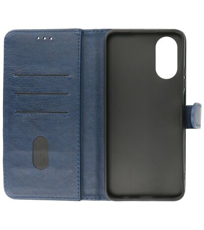 Oppo A17 Hoesje Book Case Portemonnee Telefoonhoesje - Navy