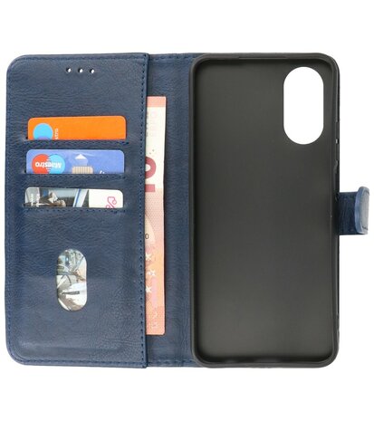 Oppo A17 Hoesje Book Case Portemonnee Telefoonhoesje - Navy