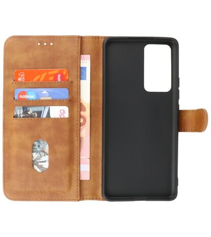 Xiaomi Poco F4 Hoesje Book Case Portemonnee Telefoonhoesje - Bruin