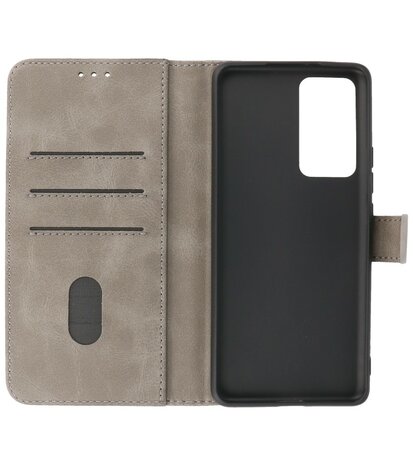 Xiaomi Poco F4 Hoesje Book Case Portemonnee Telefoonhoesje - Grijs