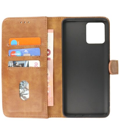 Motorola Moto G72 Hoesje Book Case Portemonnee Telefoonhoesje - Bruin