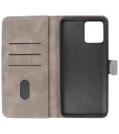 Motorola Moto G72 Hoesje Book Case Portemonnee Telefoonhoesje - Grijs