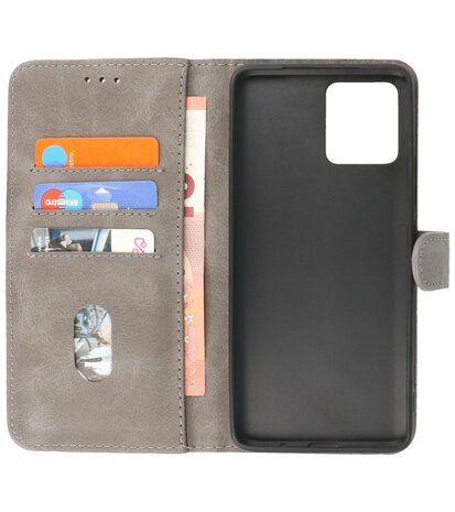 Motorola Moto G72 Hoesje Book Case Portemonnee Telefoonhoesje - Grijs