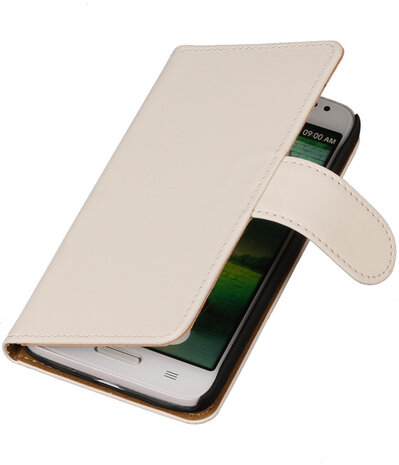 Huawei Ascend P7 Effen Booktype Wallet Hoesje Wit