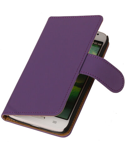 Nokia Lumia 630 Effen Booktype Wallet Hoesje Paars