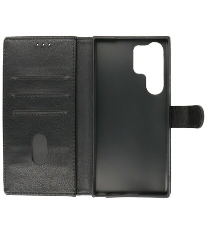 Samsung Galaxy S23 Ultra Hoesje Book Case Portemonnee Telefoonhoesje - Zwart