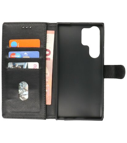 Samsung Galaxy S23 Ultra Hoesje Book Case Portemonnee Telefoonhoesje - Zwart