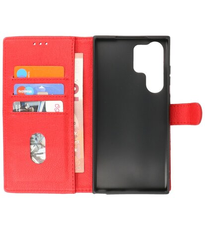 Samsung Galaxy S23 Ultra Hoesje Book Case Portemonnee Telefoonhoesje - Rood
