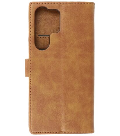 Samsung Galaxy S23 Ultra Hoesje Book Case Portemonnee Telefoonhoesje - Bruin