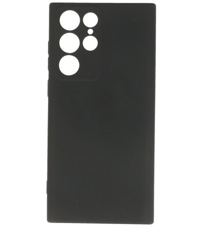2.0mm Dikke Fashion Telefoonhoesje Siliconen Hoesje voor de Samsung Galaxy S23 Ultra - Zwart
