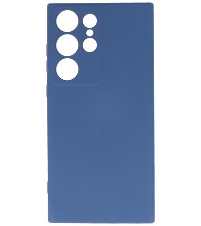 2.0mm Dikke Fashion Telefoonhoesje Siliconen Hoesje voor de Samsung Galaxy S23 Ultra - Navy