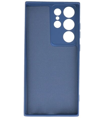 2.0mm Dikke Fashion Telefoonhoesje Siliconen Hoesje voor de Samsung Galaxy S23 Ultra - Navy