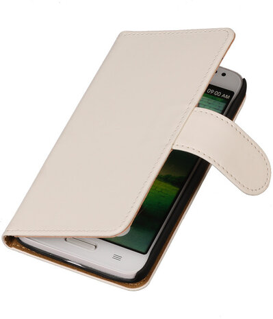 Samsung Galaxy Note 2 N7100 Effen Booktype Wallet Hoesje Wit