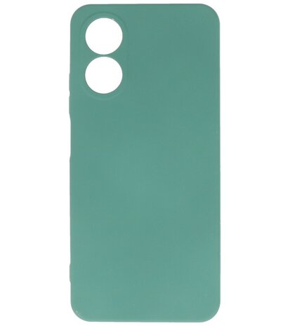 2.0mm Dikke Fashion Telefoonhoesje Siliconen Hoesje voor de Oppo A78 - Donker Groen