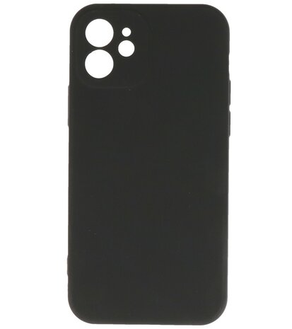 2.0mm Dikke Fashion Telefoonhoesje Siliconen Hoesje voor de iPhone 12 - Zwart