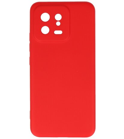 Xiaomi 13 5G Hoesje - 2.0mm Dikke Fashion Telefoonhoesje Backcover - Siliconen Hoesje - Rood