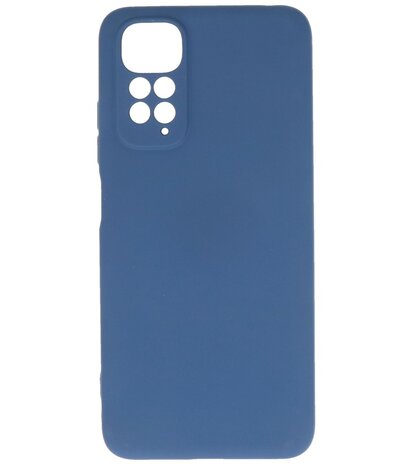 Xiaomi Redmi Note 11 4G Hoesje - 2.0mm Dikke Fashion Telefoonhoesje Backcover - Siliconen Hoesje - Navy