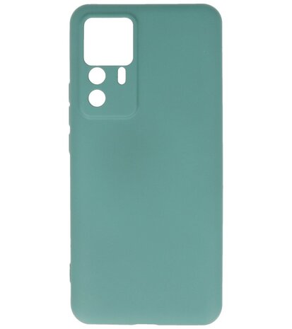 Xiaomi 12T Pro Hoesje - 2.0mm Dikke Fashion Telefoonhoesje Backcover - Siliconen Hoesje - Donker Groen