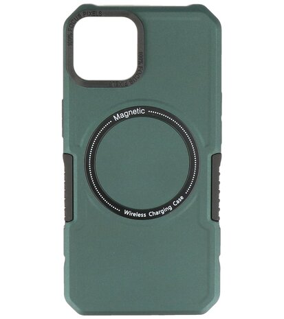 MagSafe Hoesje - Shockproof Back Cover voor de iPhone 11 Pro Max - Donker Groen