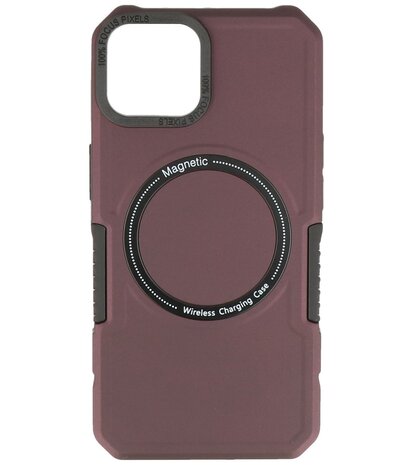 MagSafe Hoesje - Shockproof Back Cover voor de iPhone 11 Pro Max - Bordeaux Rood