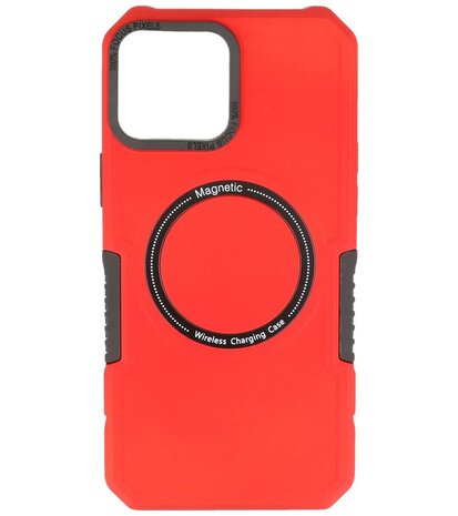 MagSafe Hoesje - Shockproof Back Cover voor de iPhone 12 Pro Max - Rood