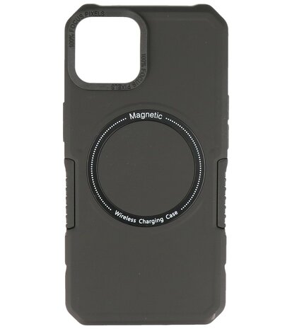 MagSafe Hoesje - Shockproof Back Cover voor de iPhone 12 - 12 Pro - Zwart