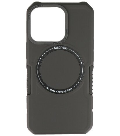 MagSafe Hoesje - Shockproof Back Cover voor de iPhone 13 Pro - Zwart