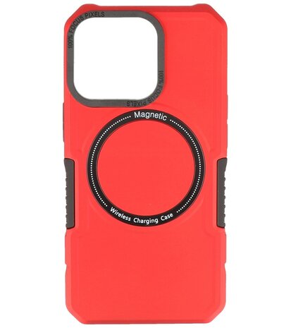 MagSafe Hoesje - Shockproof Back Cover voor de iPhone 13 Pro - Rood