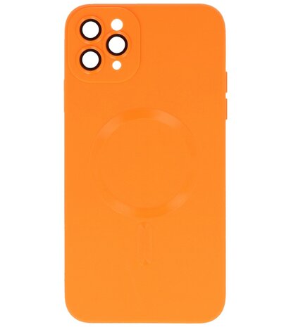 MagSafe Hoesje met Camera Beschermer voor iPhone 11 Pro Max Oranje