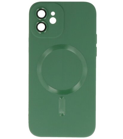 MagSafe Hoesje met Camera Beschermer voor iPhone 12 Donker Groen