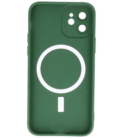 MagSafe Hoesje met Camera Beschermer voor iPhone 12 Donker Groen