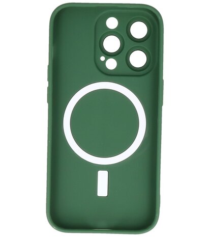 MagSafe Hoesje met Camera Beschermer voor iPhone 14 Pro Donker Groen