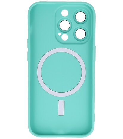 MagSafe Hoesje met Camera Beschermer voor iPhone 14 Pro Turquoise
