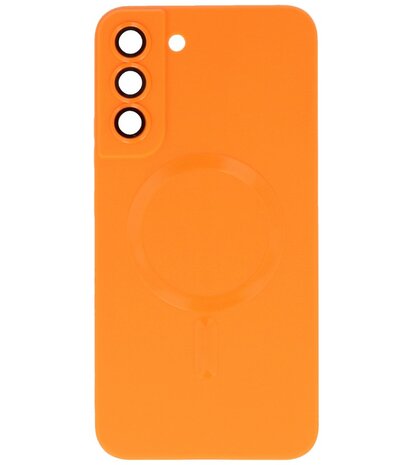 MagSafe Hoesje met Camera Beschermer voor Samsung Galaxy S22 Plus Oranje