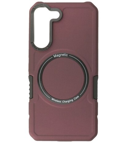 Samsung Galaxy S21 MagSafe Hoesje - Shockproof Back Cover - Bordeaux Rood