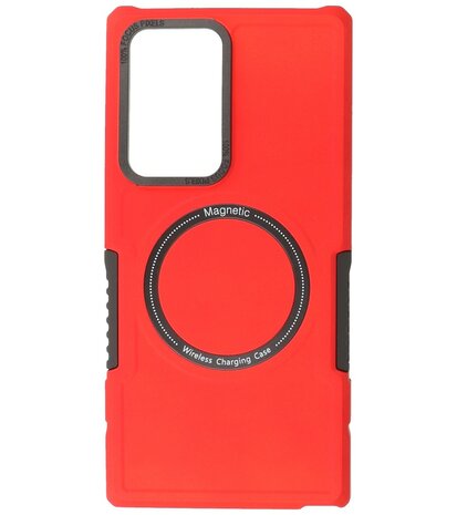 Samsung Galaxy S21 Ultra MagSafe Hoesje - Shockproof Back Cover - Rood
