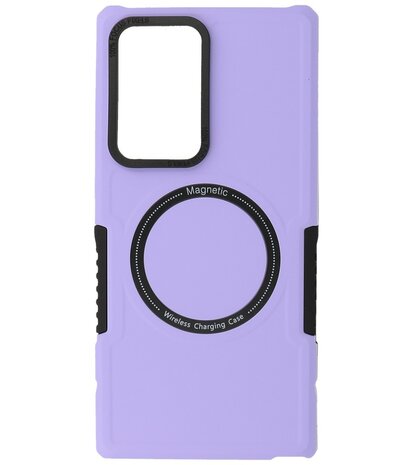 Samsung Galaxy S21 Ultra MagSafe Hoesje - Shockproof Back Cover - Paars