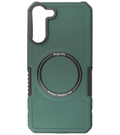 Samsung Galaxy S22 Plus MagSafe Hoesje - Shockproof Back Cover - Donker Groen