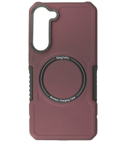 Samsung Galaxy S23 Plus MagSafe Hoesje - Shockproof Back Cover - Bordeaux Rood