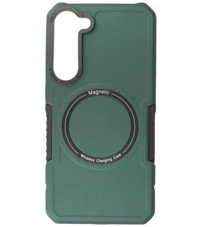 Samsung Galaxy S23 MagSafe Hoesje - Shockproof Back Cover - Donker Groen