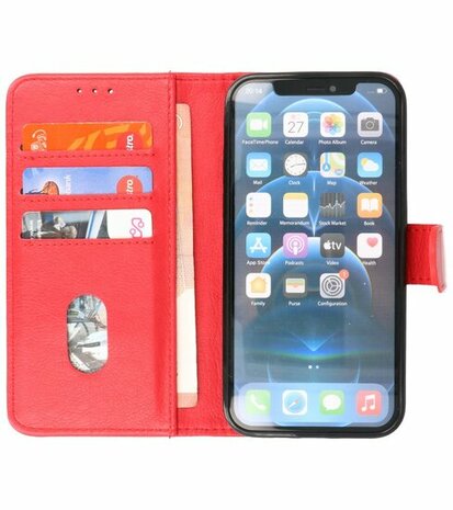 iPhone 15 Hoesje Book Case Telefoonhoesje Rood