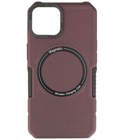 MagSafe Hoesje - Shockproof Back Cover voor de iPhone 14 - Bordeaux Rood