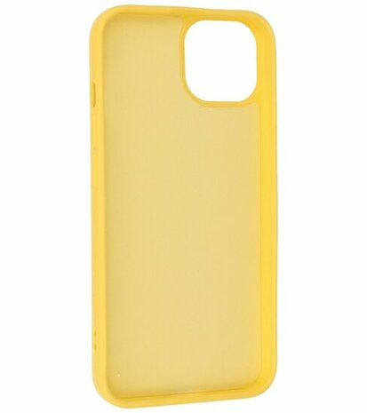 iPhone 15 Plus Hoesje - 2.0mm Dikke Fashion Telefoonhoesje Backcover - Geel