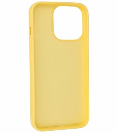 iPhone 15 Pro Hoesje - 2.0mm Dikke Fashion Telefoonhoesje Backcover - Geel